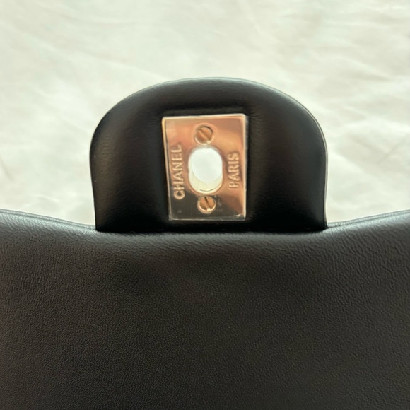 CHANEL 🖤 23B Black Lambskin & Patent Leather Small Flap Bag Light Gold Hardware - Picture 9 of 15